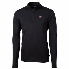 San Francisco 49ers Cutter & Buck Throwback Logo Virtue Eco Pique Recycled Quarter-Zip Pullover Top Black