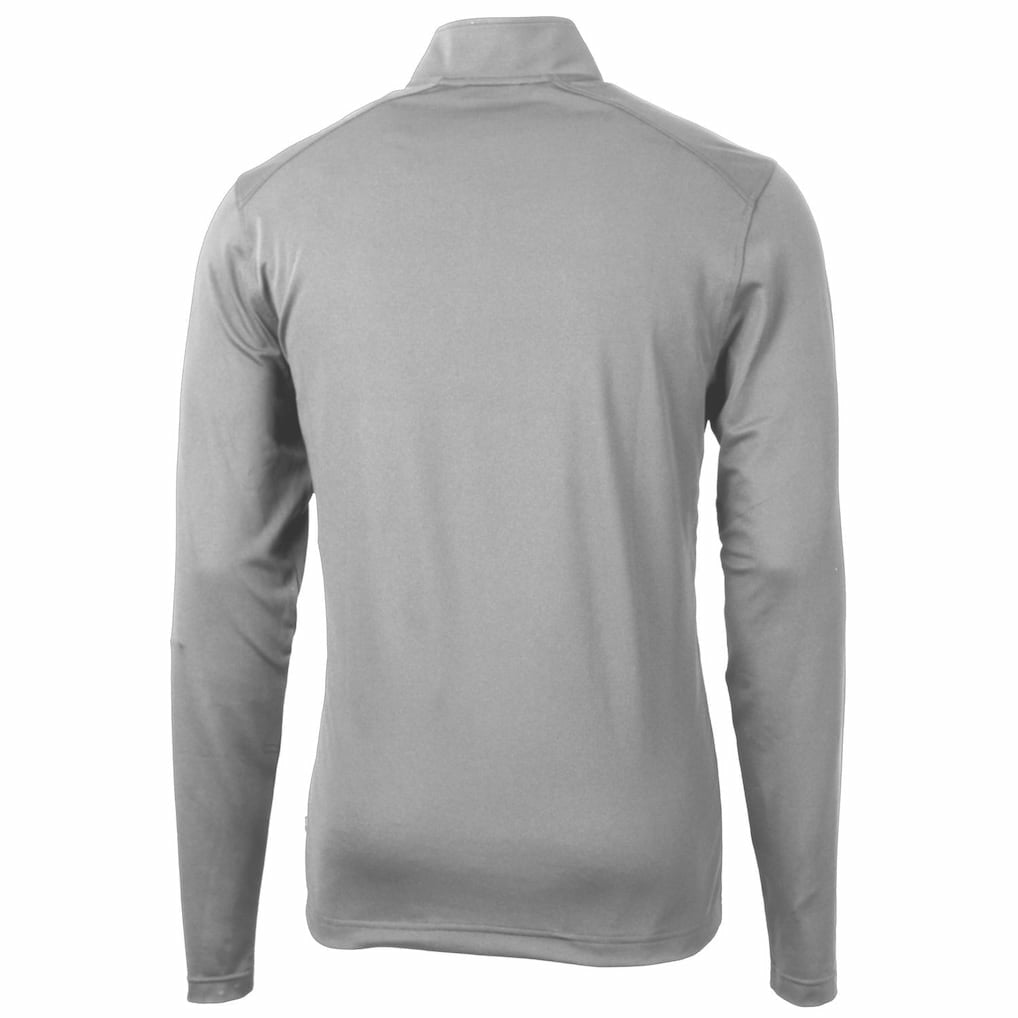Miami Dolphins Cutter & Buck Throwback Logo Virtue Eco Pique Recycled Quarter-Zip Pullover Top Gray