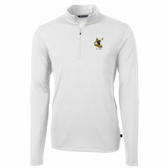 Pittsburgh Steelers Cutter & Buck Throwback Logo Virtue Eco Pique Recycled Quarter-Zip Pullover Top White