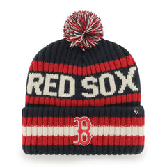 Boston Red Sox '47 Primary Team Logo Bering Pom Top Cuff Knit Hat – Navy - 47 brand Discount