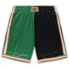 Boston Celtics Big & Tall Hardwood Classics Split Swingman Shorts Kelly Green/Black | Mitchell & Ness