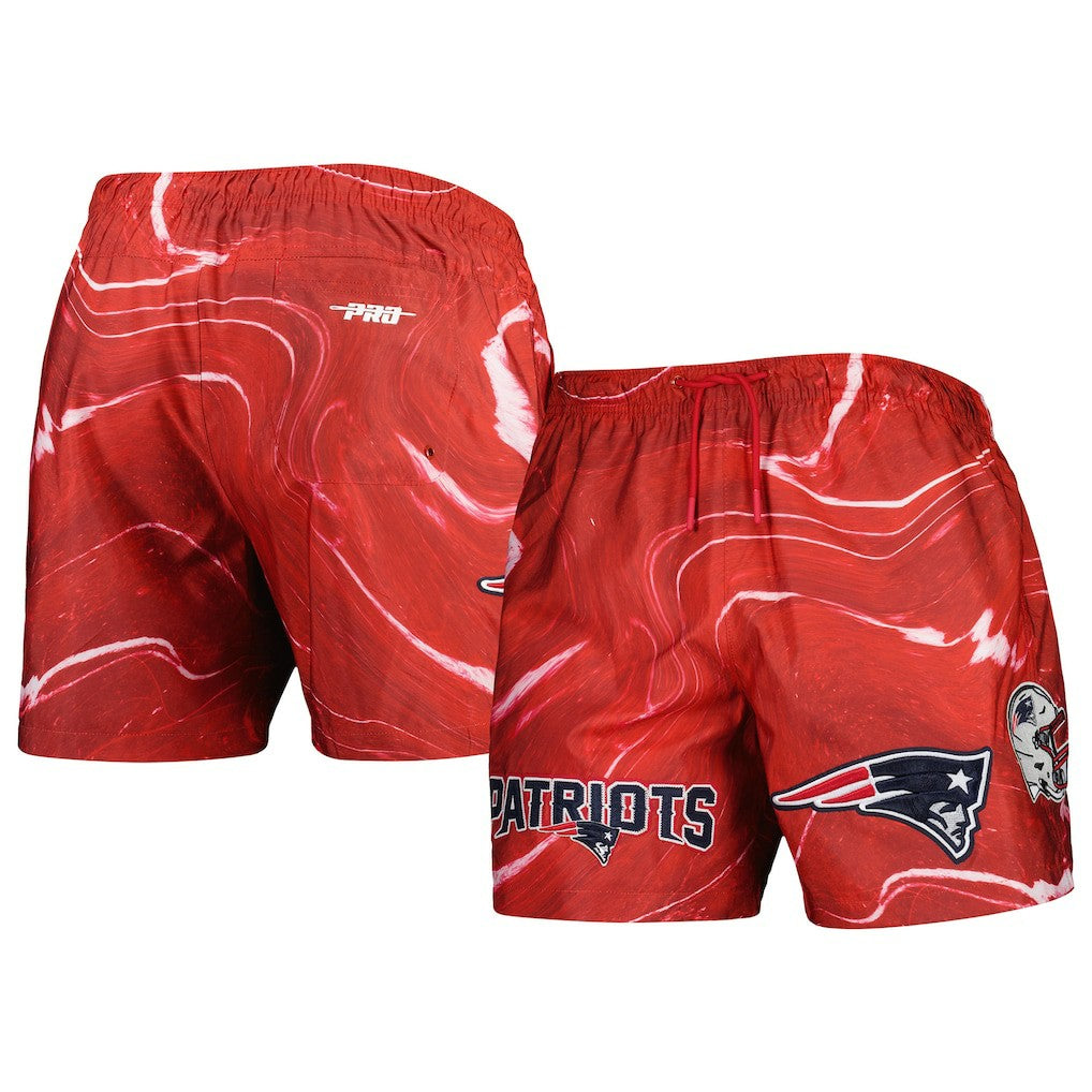 New England Patriots Pro Standard Allover Marble Print Shorts Red