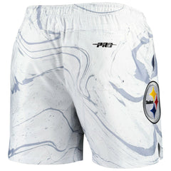 Pittsburgh Steelers Pro Standard Allover Marble Print Shorts White