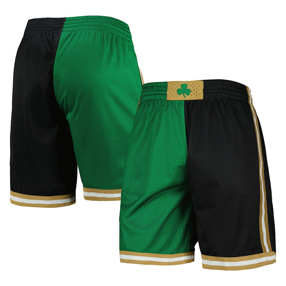 Boston Celtics Hardwood Classics 2007 Split Swingman Shorts Kelly Green/Black | Mitchell & Ness online