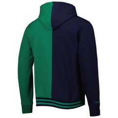 Dallas Mavericks Hardwood Classics Split Pullover Hoodie for sale Navy/Green | Mitchell & Ness Near Me