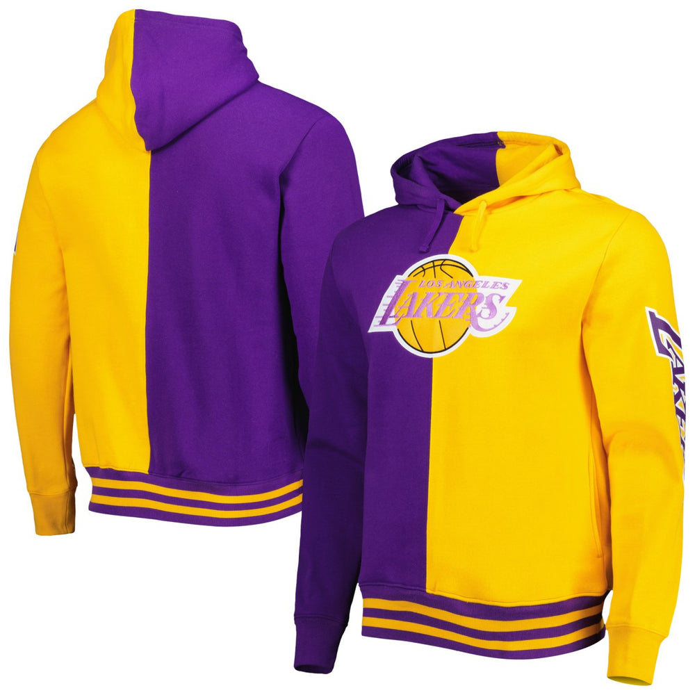 Los Angeles Lakers Hardwood Classics Split Pullover Hoodie Purple/Gold | Mitchell & Ness Lifestyle