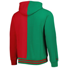 Milwaukee Bucks Hardwood Classics Split Pullover Hoodie Green/Red | Mitchell & Ness