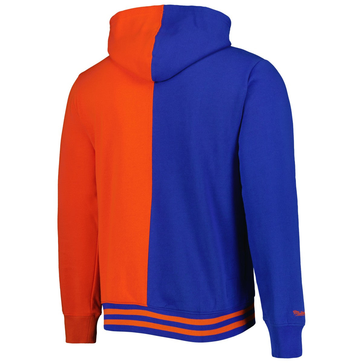 New York Knicks Hardwood Classics Split Pullover Hoodie Blue/Orange | Mitchell & Ness Near Me