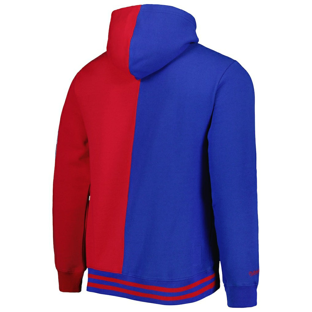 Philadelphia 76ers Hardwood Classics Split Pullover Hoodie Royal/Red | Mitchell & Ness