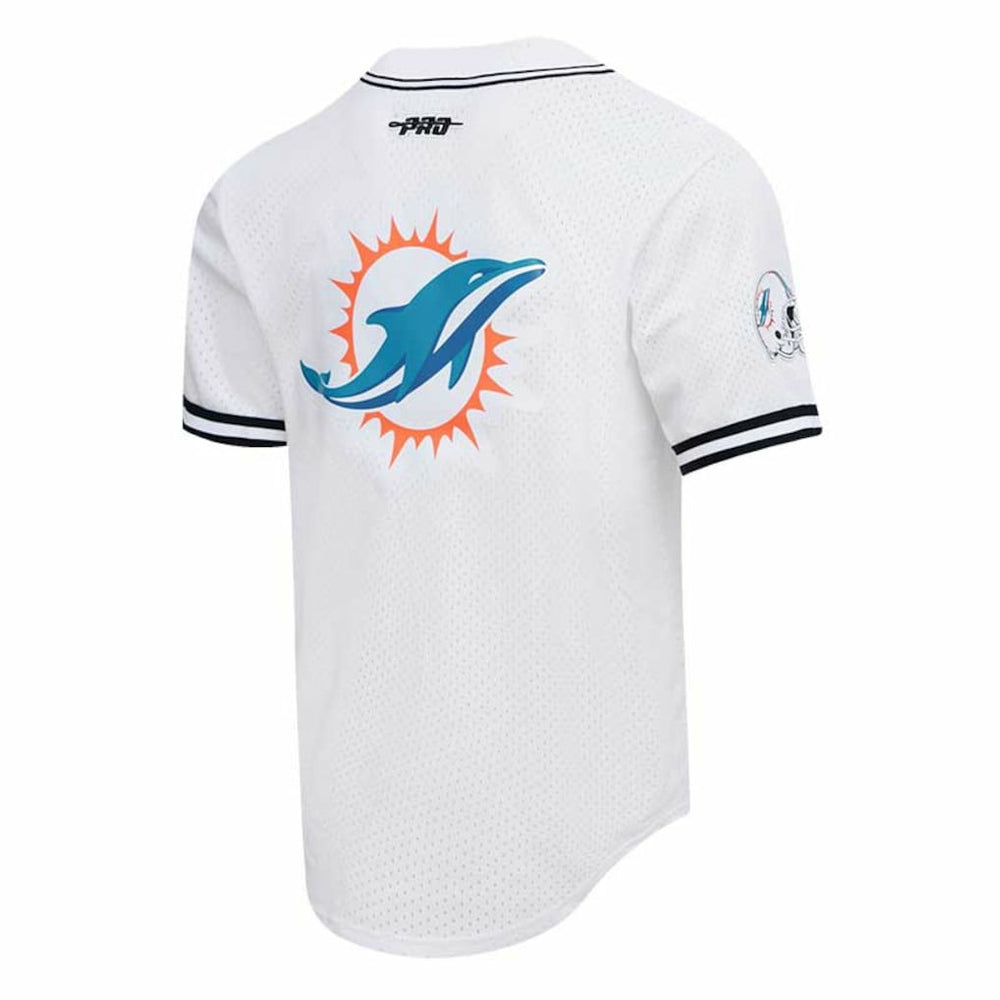 Tyreek Hill Miami Dolphins Pro Standard Mesh Baseball Button-Up T-Shirt White