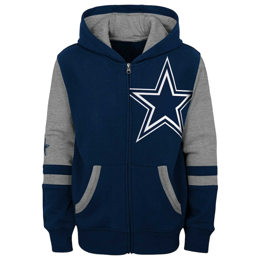 Dallas Cowboys Preschool Stadium Color Block Full-Zip Hoodie Navy