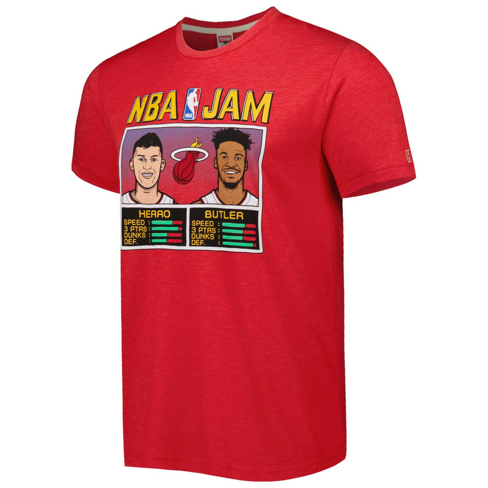 Tyler Herro & Jimmy Butler Miami Heat Homage NBA Jam Tri-Blend T-Shirt Red