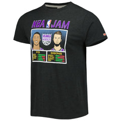 De'Aaron Fox & Domantas Sabonis Sacramento Kings Homage NBA Jam Tri-Blend T-Shirt Charcoal