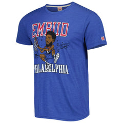 Joel Embiid Philadelphia 76ers Homage Caricature Tri-Blend T-Shirt Royal