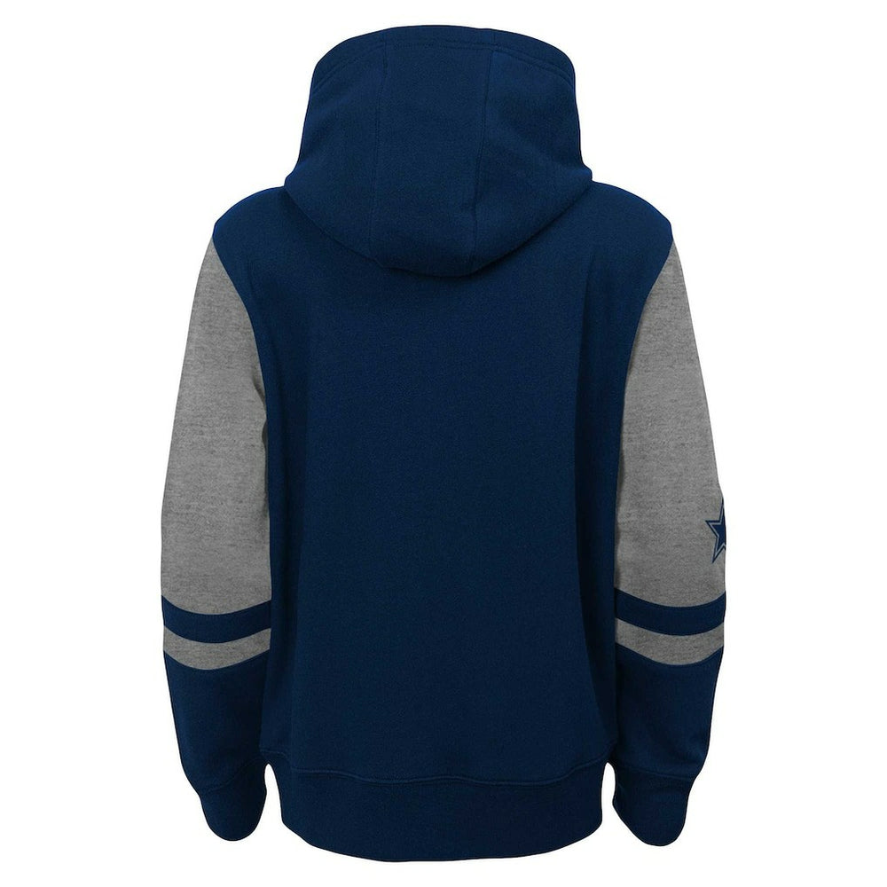 Dallas Cowboys Youth Colorblock Full-Zip Hoodie Navy