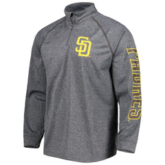 San Diego Padres Stitches Wordmark Raglan Quarter-Zip Top - Heather Gray - MLB Online