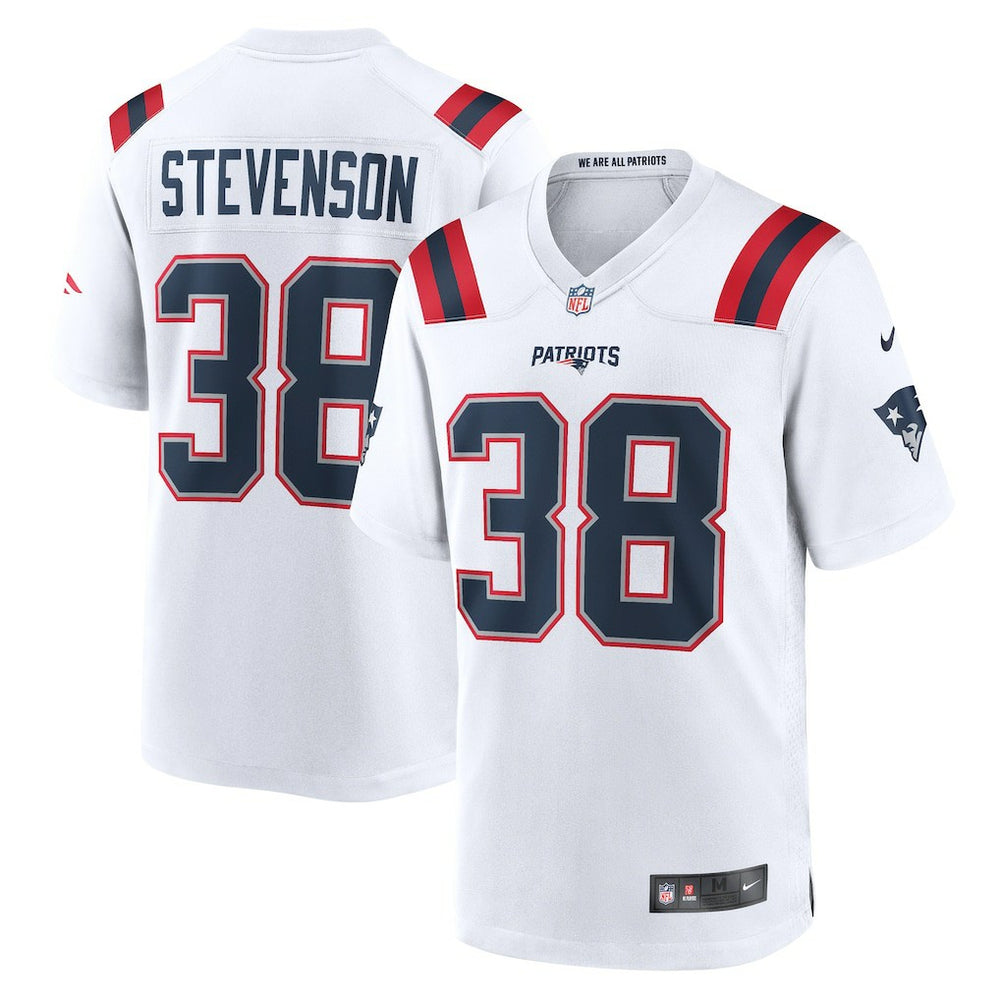 Nike Rhamondre Stevenson New England Patriots Game Player Jersey White