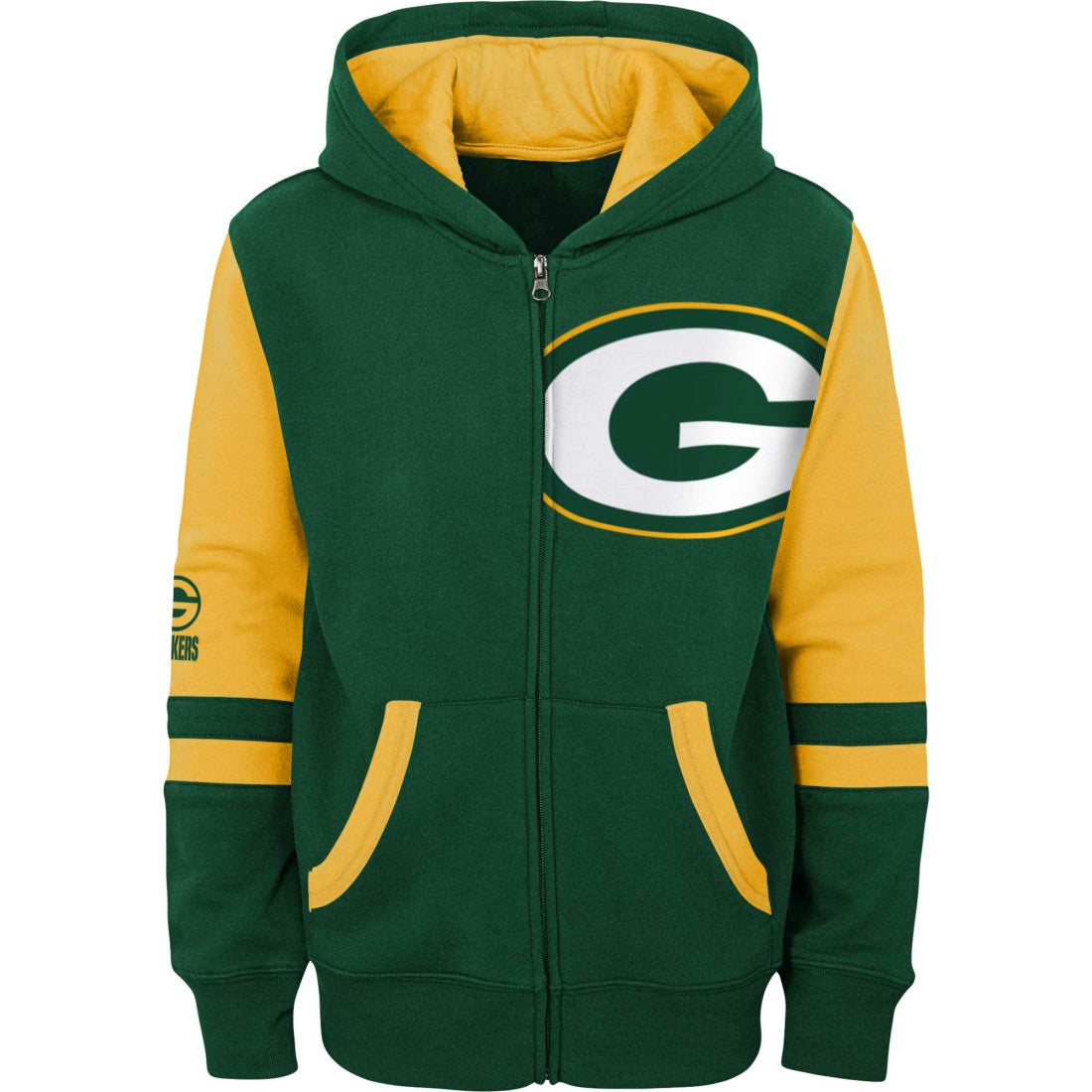Green Bay Packers Preschool Stadium Color Block Full-Zip Hoodie Green