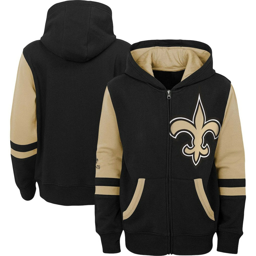 New Orleans Saints Preschool Stadium Color Block Full-Zip Hoodie Black