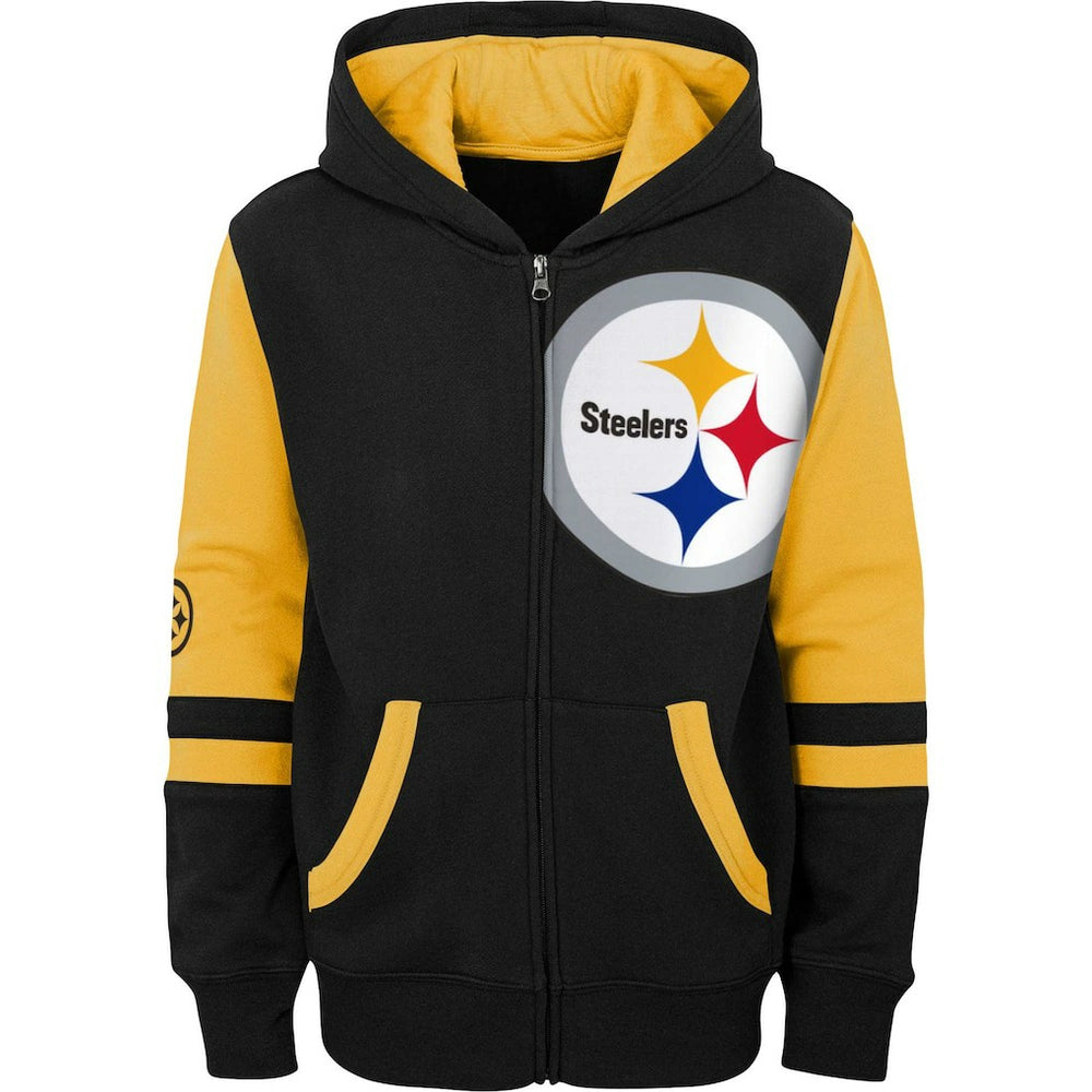 Pittsburgh Steelers Preschool Stadium Color Block Full-Zip Hoodie Black