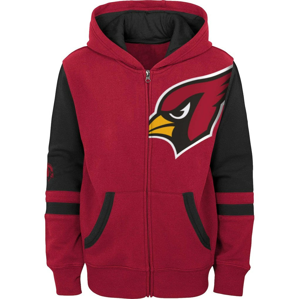 Arizona Cardinals Youth Colorblock Full-Zip Hoodie Cardinal