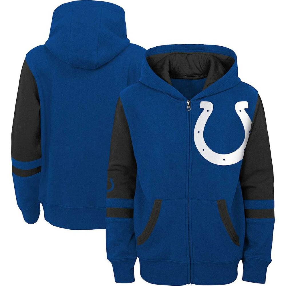 Indianapolis Colts Youth Colorblock Full-Zip Hoodie Royal