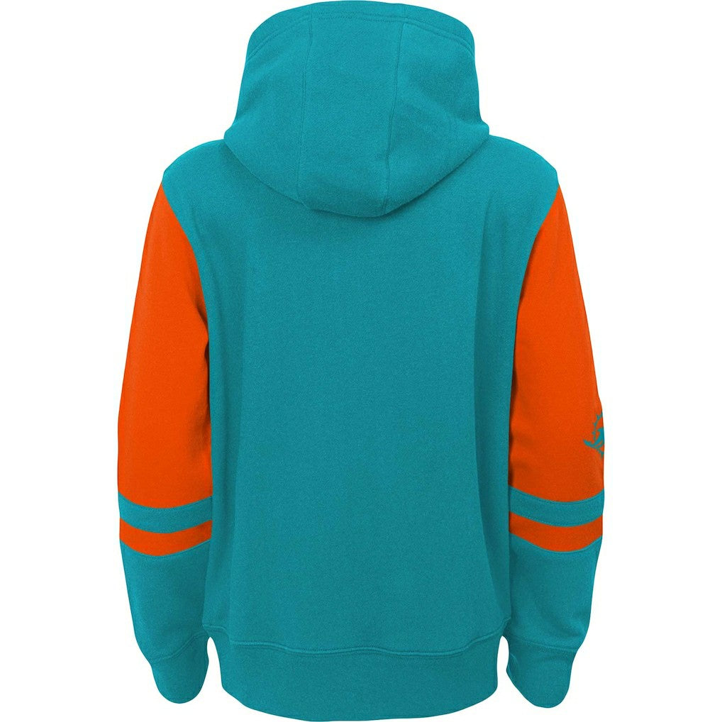 Miami Dolphins Youth Colorblock Full-Zip Hoodie Aqua