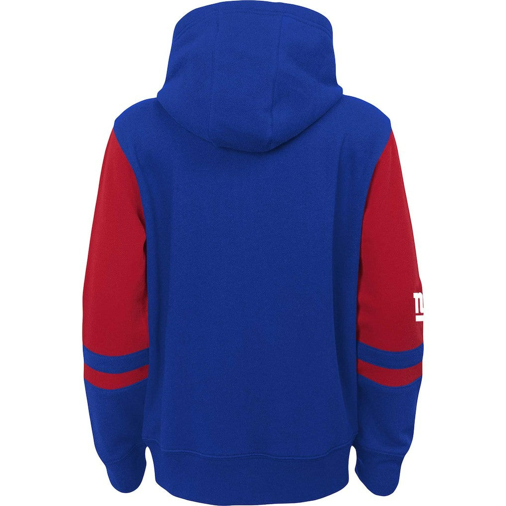New York Giants Youth Colorblock Full-Zip Hoodie Royal