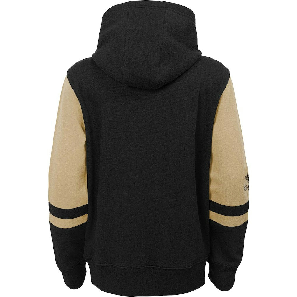 New Orleans Saints Youth Colorblock Full-Zip Hoodie Black