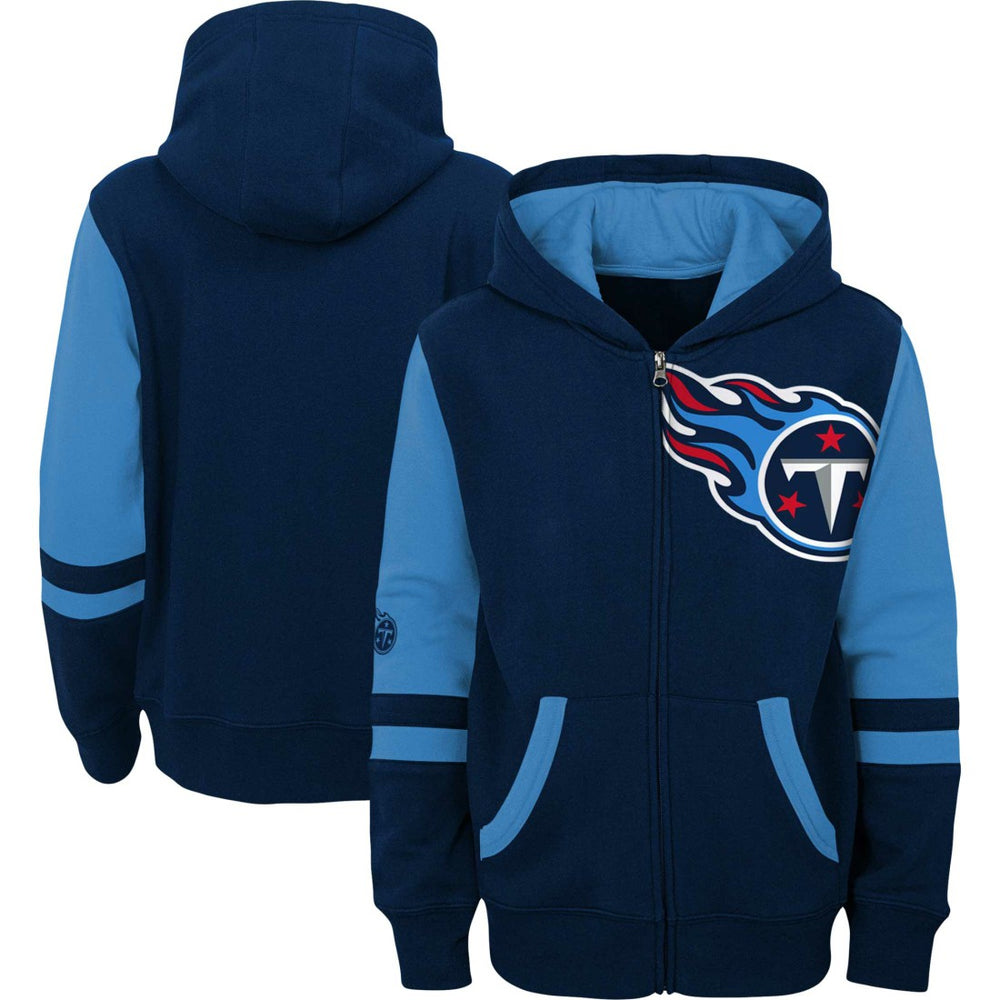 Tennessee Titans Youth Colorblock Full-Zip Hoodie Navy