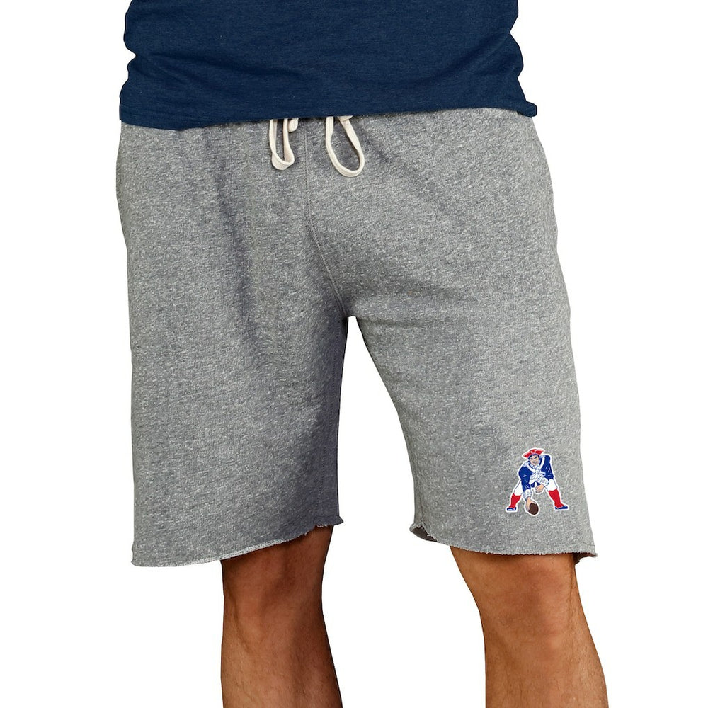 New England Patriots Concepts Sport Throwback Logo Mainstream Terry Shorts Gray