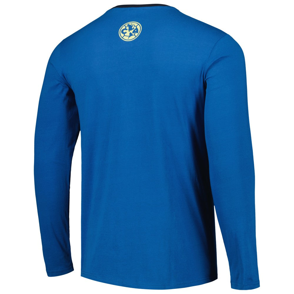 Club America Slogan Long Sleeve T-Shirt Blue