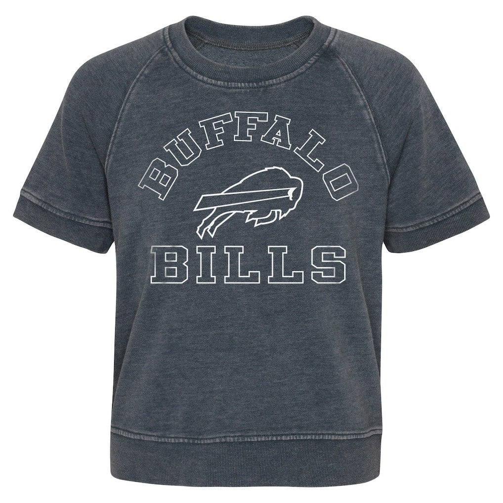 Buffalo Bills Girls Juniors Cheer Squad Raglan T-Shirt Heather Charcoal