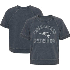 New England Patriots Girls Juniors Cheer Squad Raglan T-Shirt Heather Charcoal