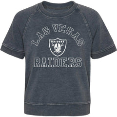 Las Vegas Raiders Girls Juniors Cheer Squad Raglan T-Shirt Heather Charcoal