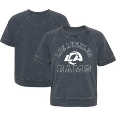 Los Angeles Rams Girls Juniors Cheer Squad Raglan T-Shirt Heather Charcoal