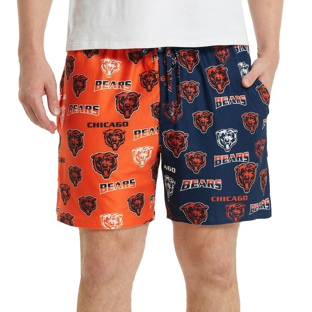 Chicago Bears Concepts Sport Breakthrough AOP Knit Split Shorts Navy/Orange