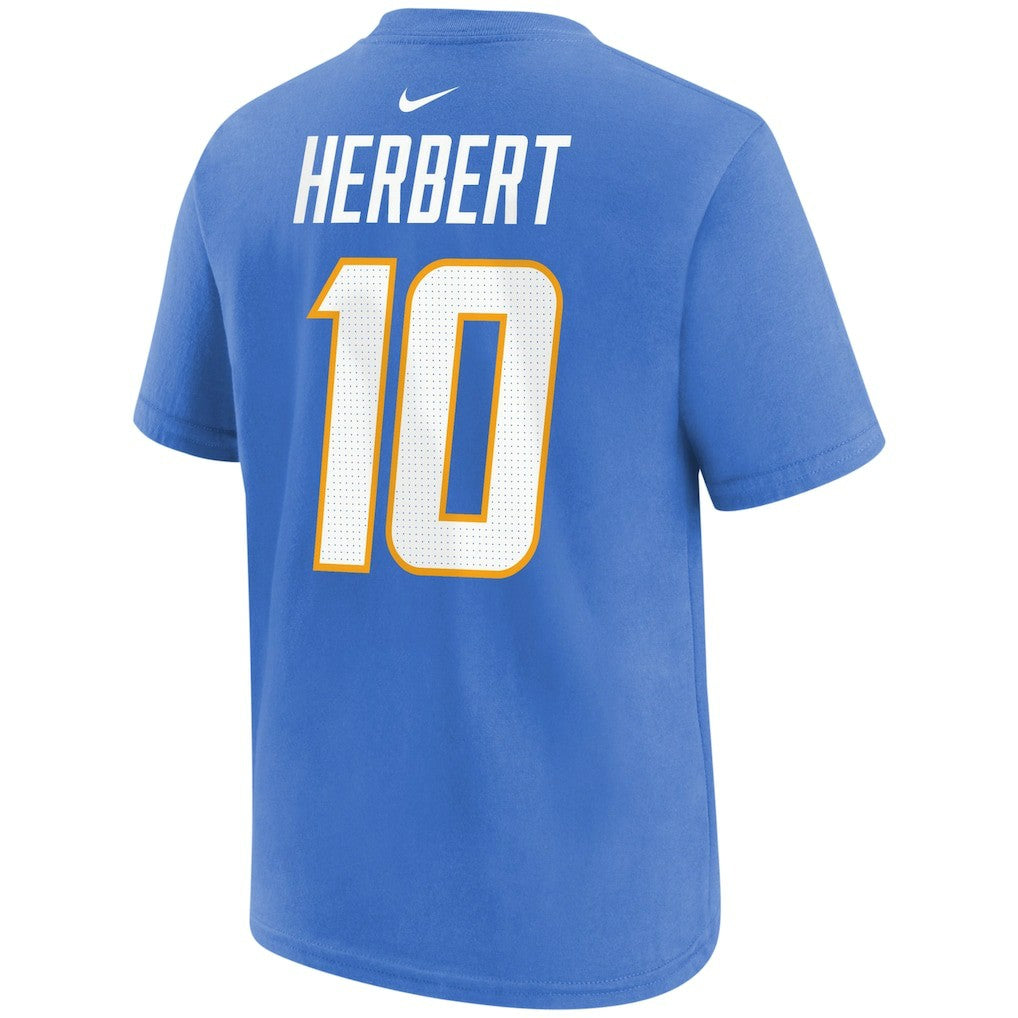 Nike Justin Herbert Los Angeles Chargers Youth Player Name & Number T-Shirt Powder Blue