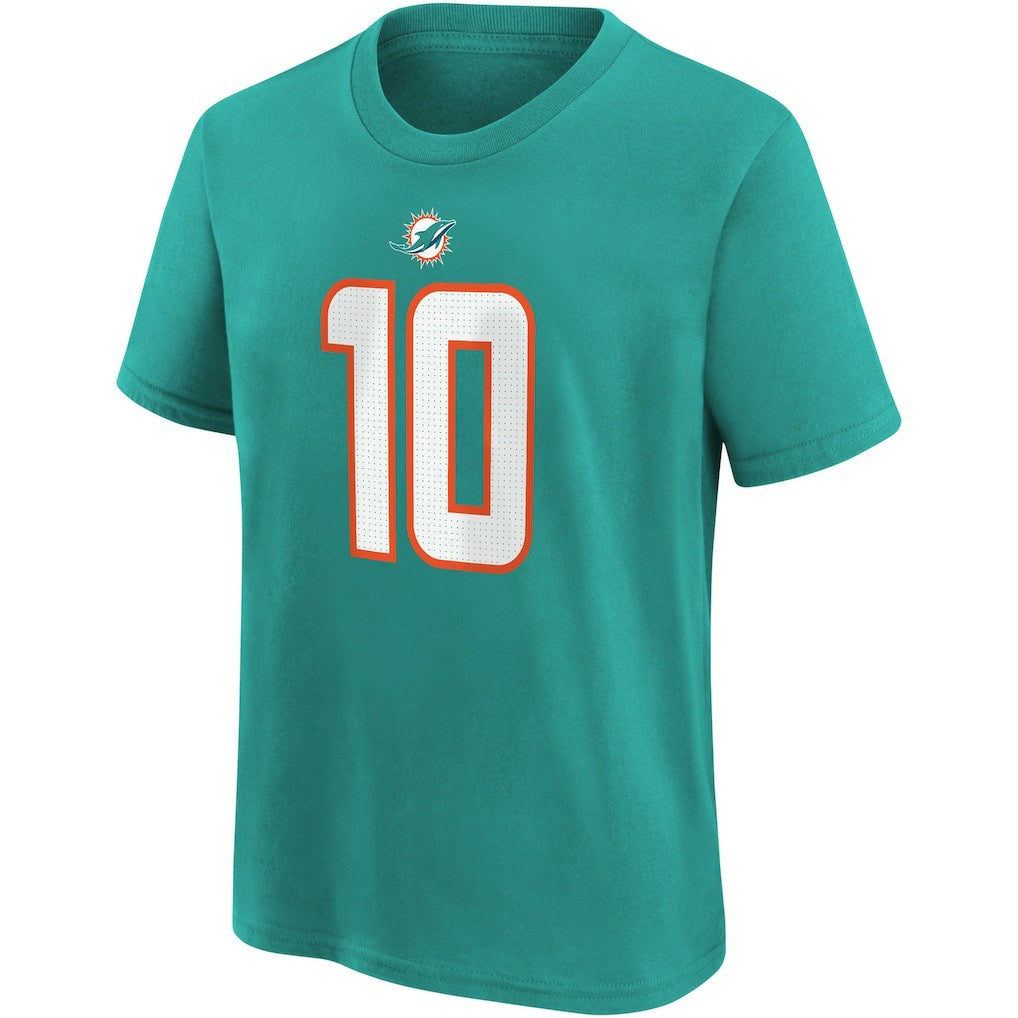 Nike Tyreek Hill Miami Dolphins Youth Player Name & Number T-Shirt Aqua