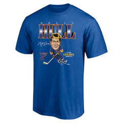 Brett Hull St. Louis Blues Player Caricature T-Shirt - Blue - NHL 5192698