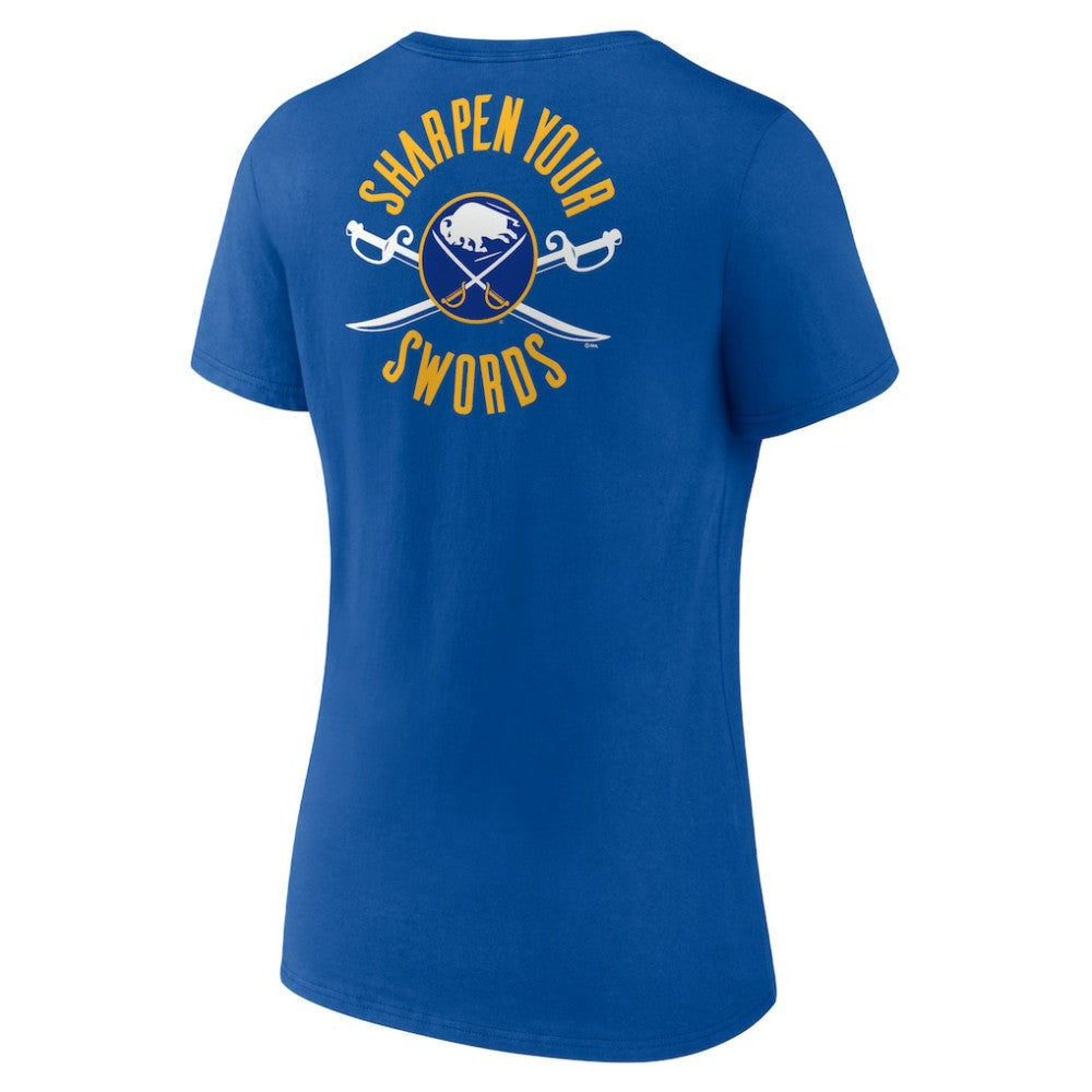 Buffalo Sabres Women's Territorial V-Neck T-Shirt - Royal - NHL 5194609
