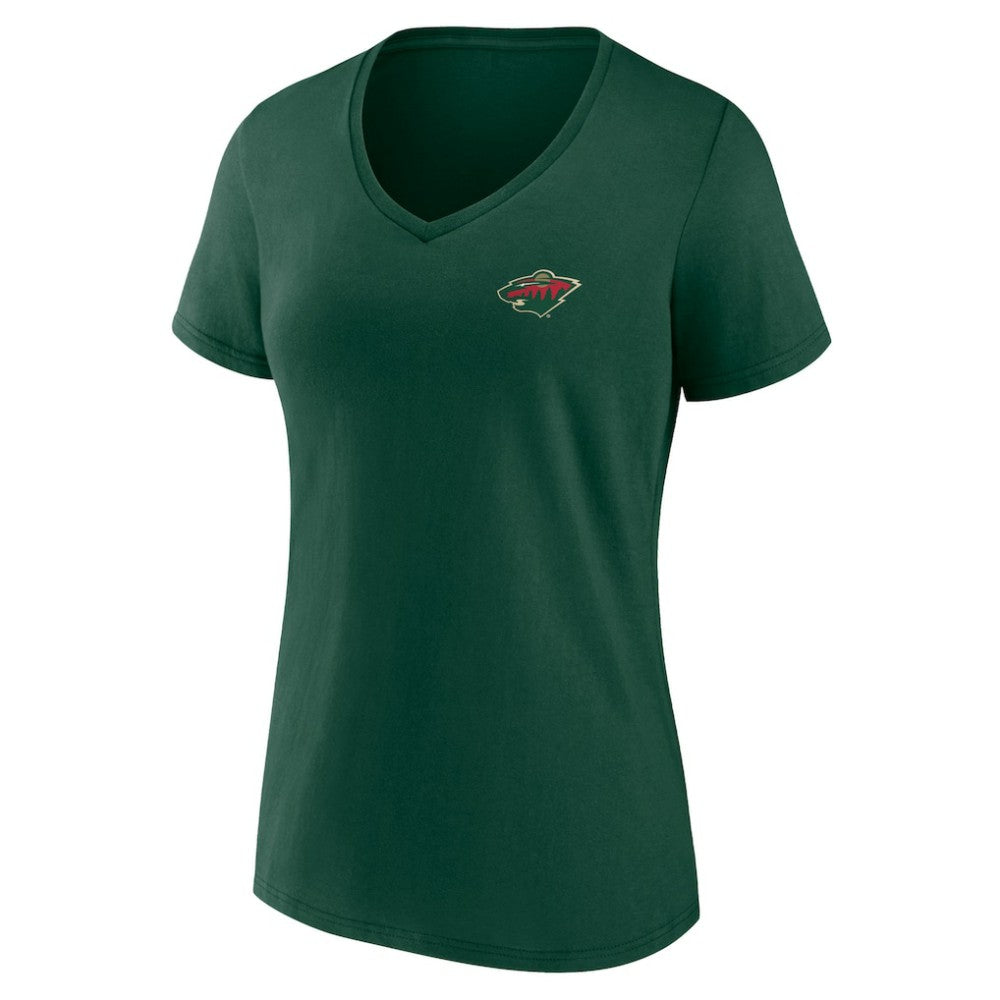 Minnesota Wild Women's Territorial V-Neck T-Shirt - Green - NHL 5194611