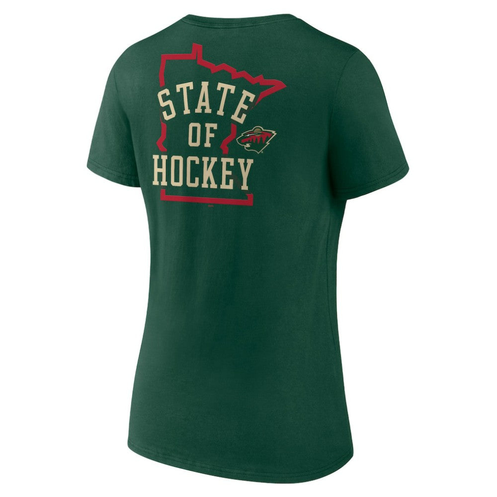 Minnesota Wild Women's Territorial V-Neck T-Shirt - Green - NHL 5194611