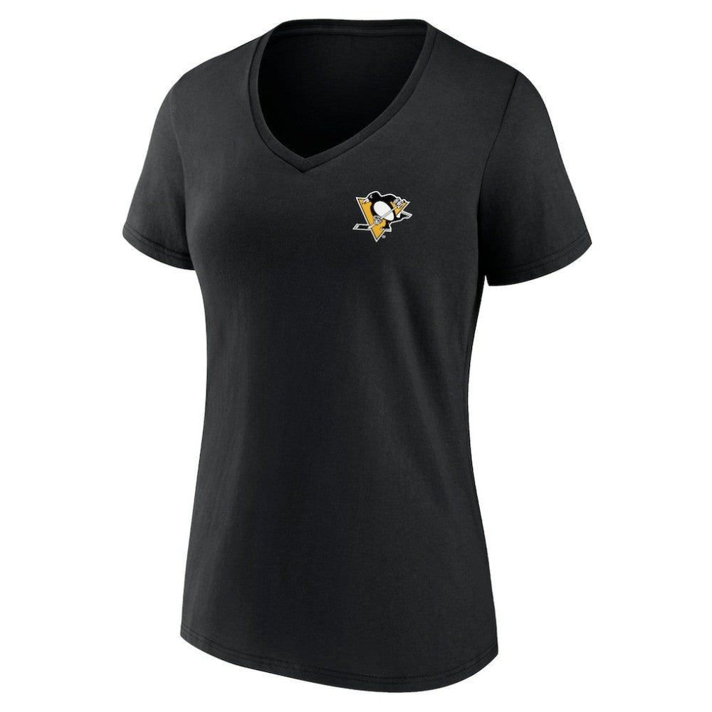 Pittsburgh Penguins Women's Territorial V-Neck T-Shirt - Black - NHL 5194612