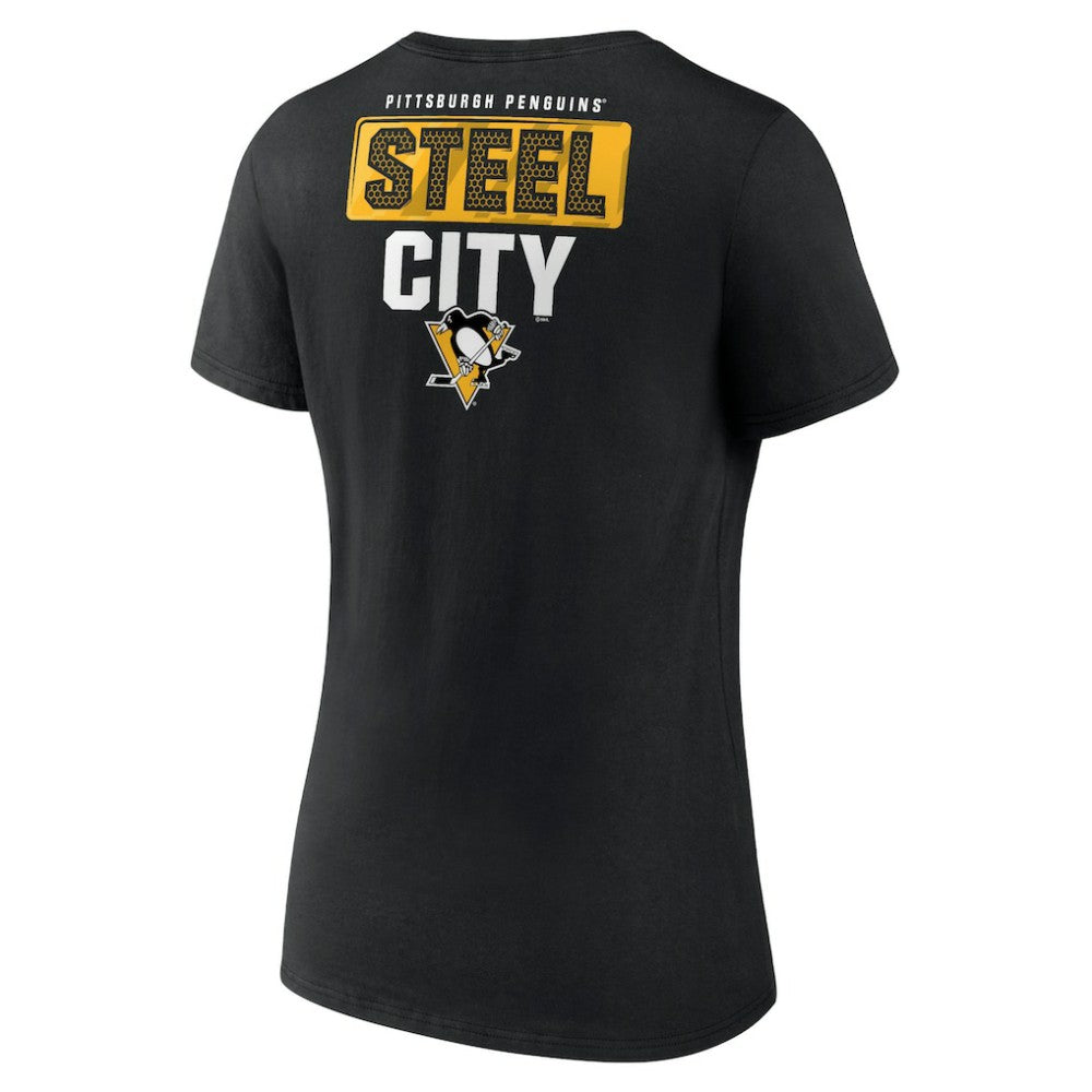 Pittsburgh Penguins Women's Territorial V-Neck T-Shirt - Black - NHL 5194612