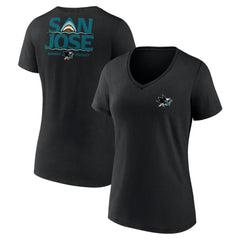 San Jose Sharks Women's Territorial V-Neck T-Shirt - Black - NHL 5194613