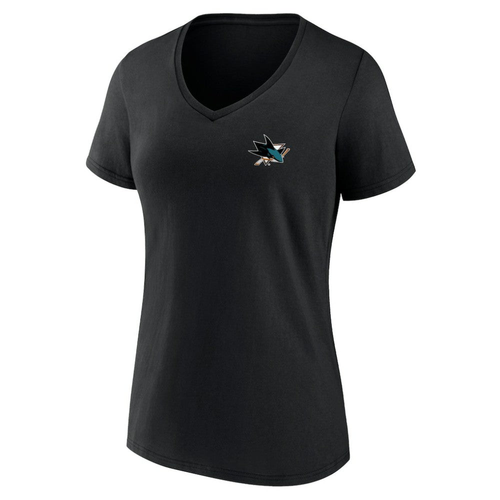 San Jose Sharks Women's Territorial V-Neck T-Shirt - Black - NHL 5194613