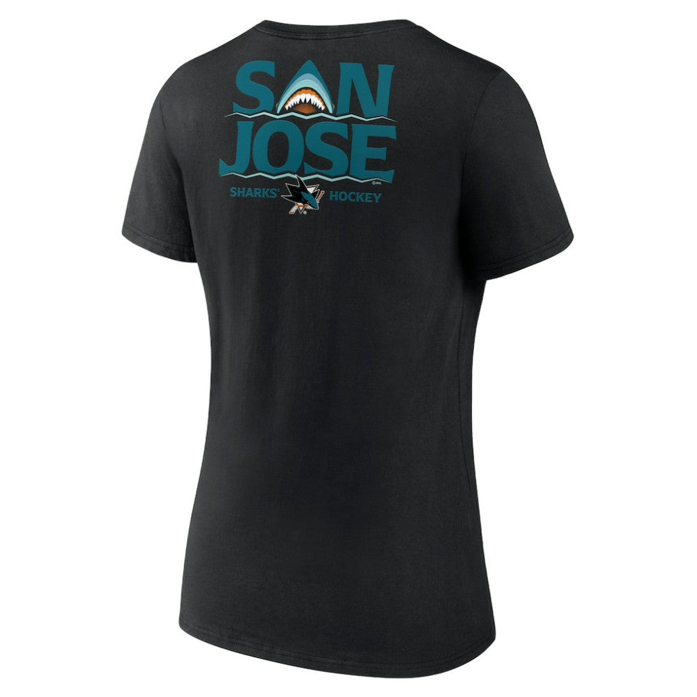 San Jose Sharks Women's Territorial V-Neck T-Shirt - Black - NHL 5194613