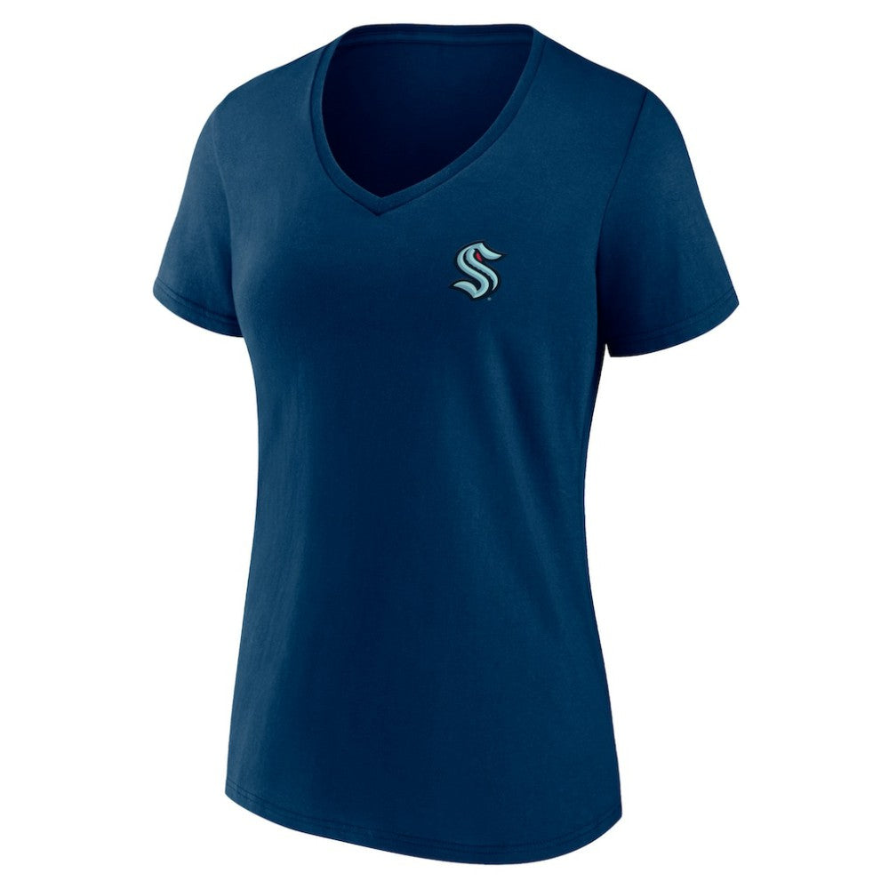 Seattle Kraken Women's Territorial V-Neck T-Shirt - Deep Sea Blue - NHL 5194614
