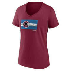 Colorado Avalanche Women's Shout Out V-Neck T-Shirt - Burgundy - NHL 5194659